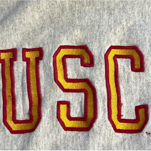 Vintage 90s USC University of Southern California Grey Sweatshirt XXL 1994 - Picture 8 of 8